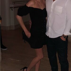 Black Off-Shoulder Stone Cold Fox Dress